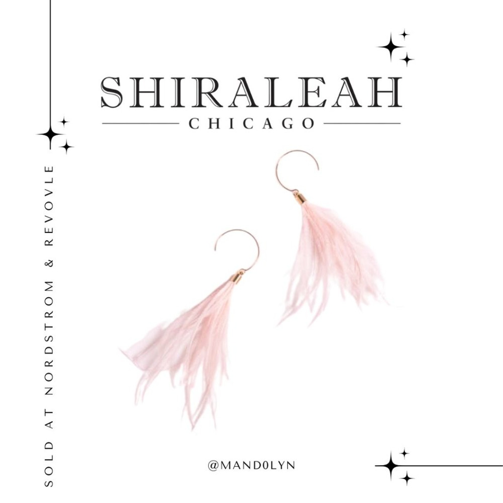 Nwt Shiraleah Anthropologie Vivi Ostrich Feather Blush Pink Earrings 12$